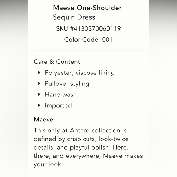 Anthropologie NWT Maeve One-Shoulder
Sequin Dress size M. - Picture 6 of 16